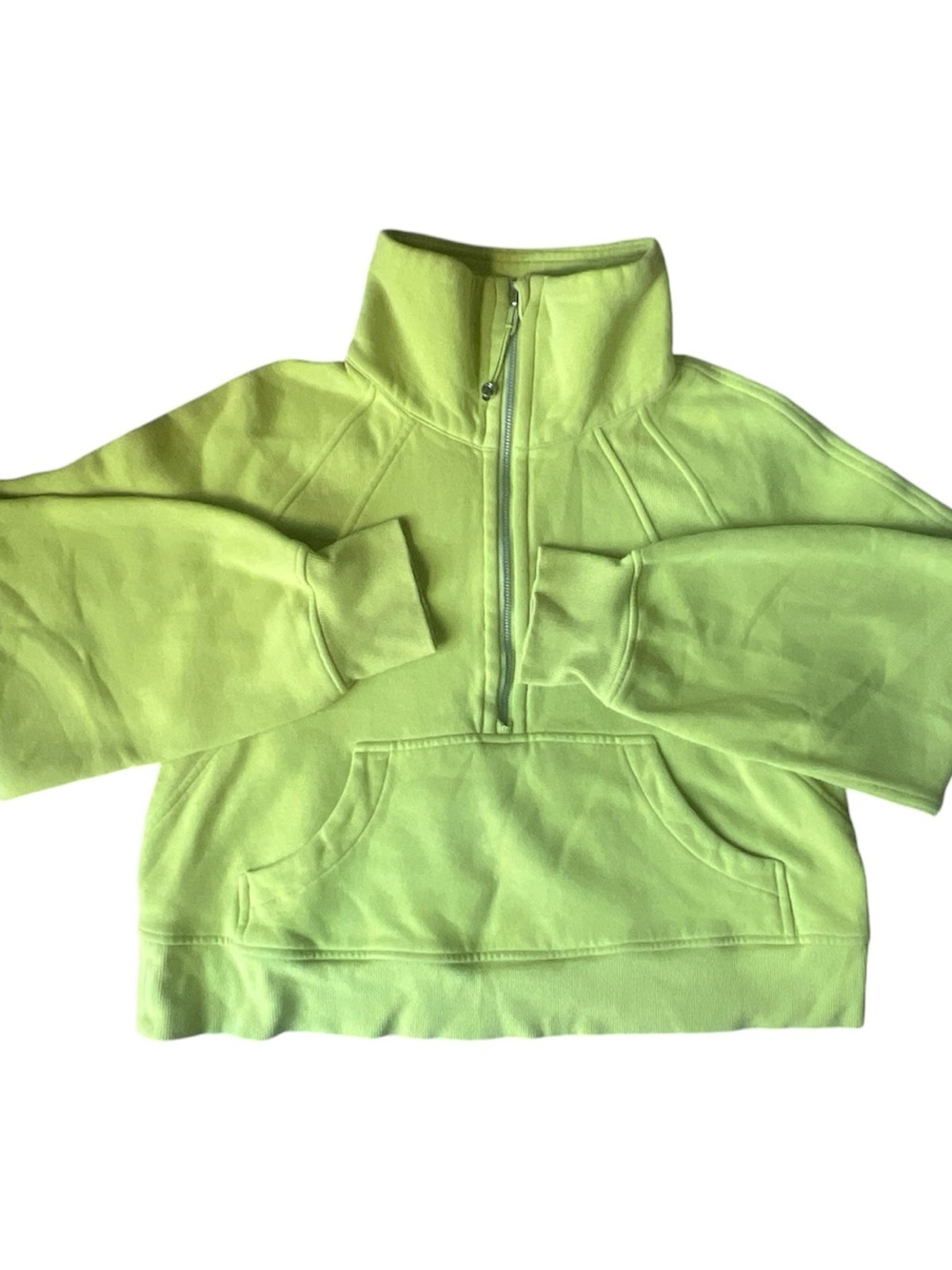 Lululemon Scuba Funnel-Neck Half-Zip Sweatshirt XS/S Neon Green Lime Ice Cozy